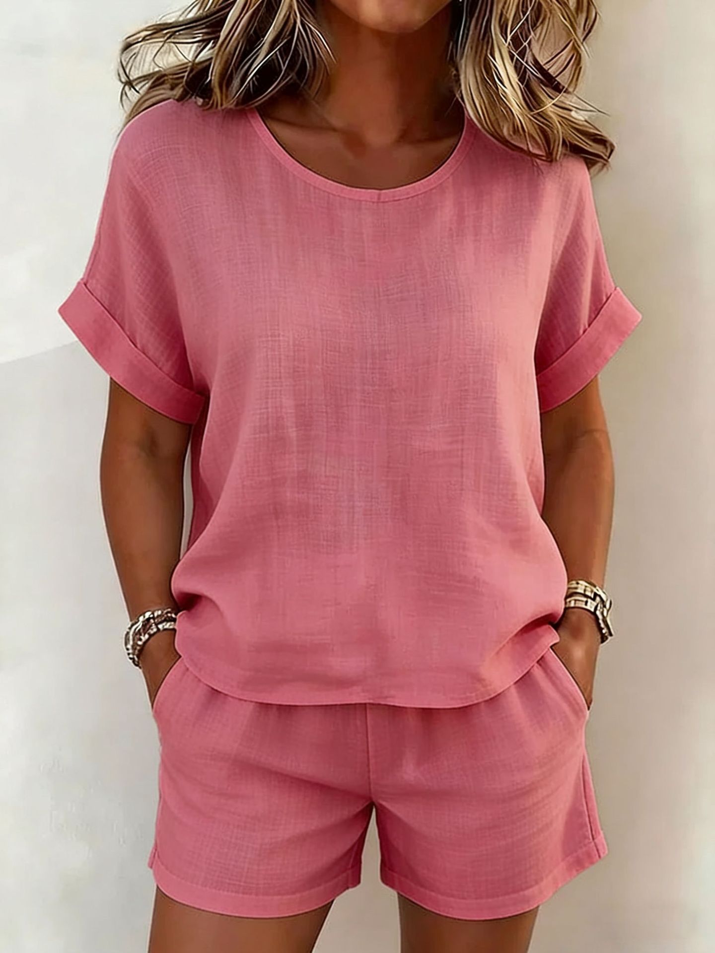 Solid Color Linen Set