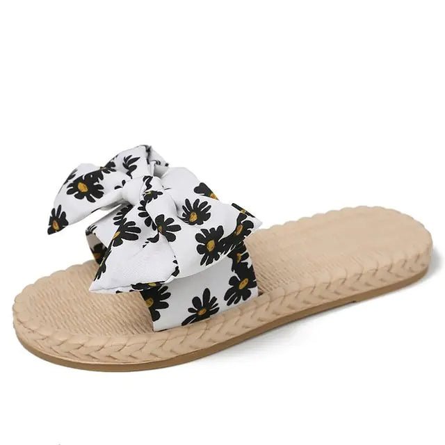 Summer Bow Flat Slip - On Sandals - Destiny's Beautiful World