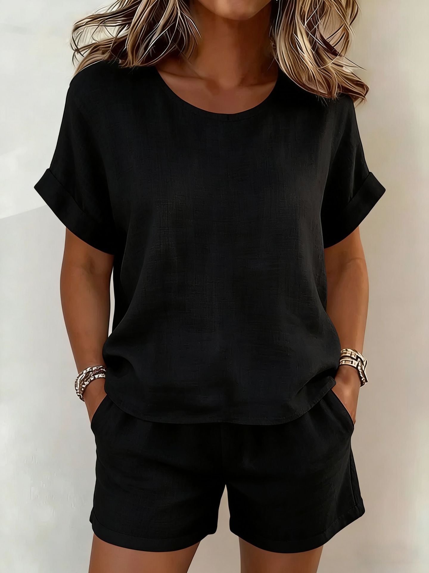 Solid Color Linen Set