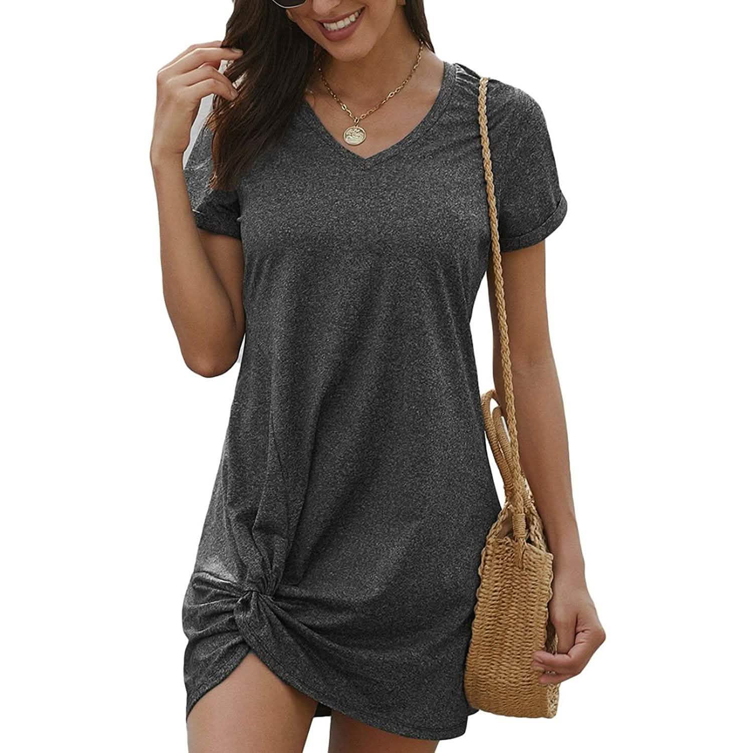 Short Sleeve Tshirt Side Knot Mini Dress - Destiny's Beautiful World