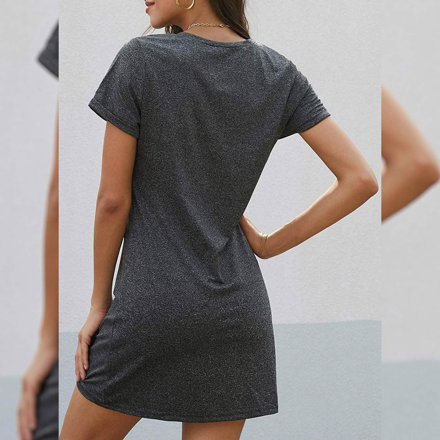Short Sleeve Tshirt Side Knot Mini Dress - Destiny's Beautiful World