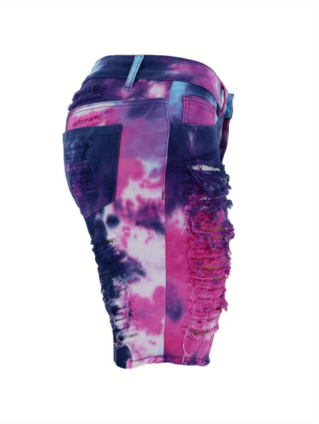 TieDye Denim Shorts Edgy Summer High Waist - Destiny's Beautiful World