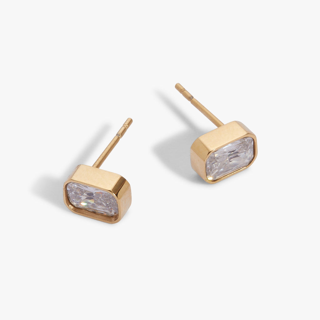 April Emerald - Cut Birthstone Stud Earrings - Destiny's Beautiful World