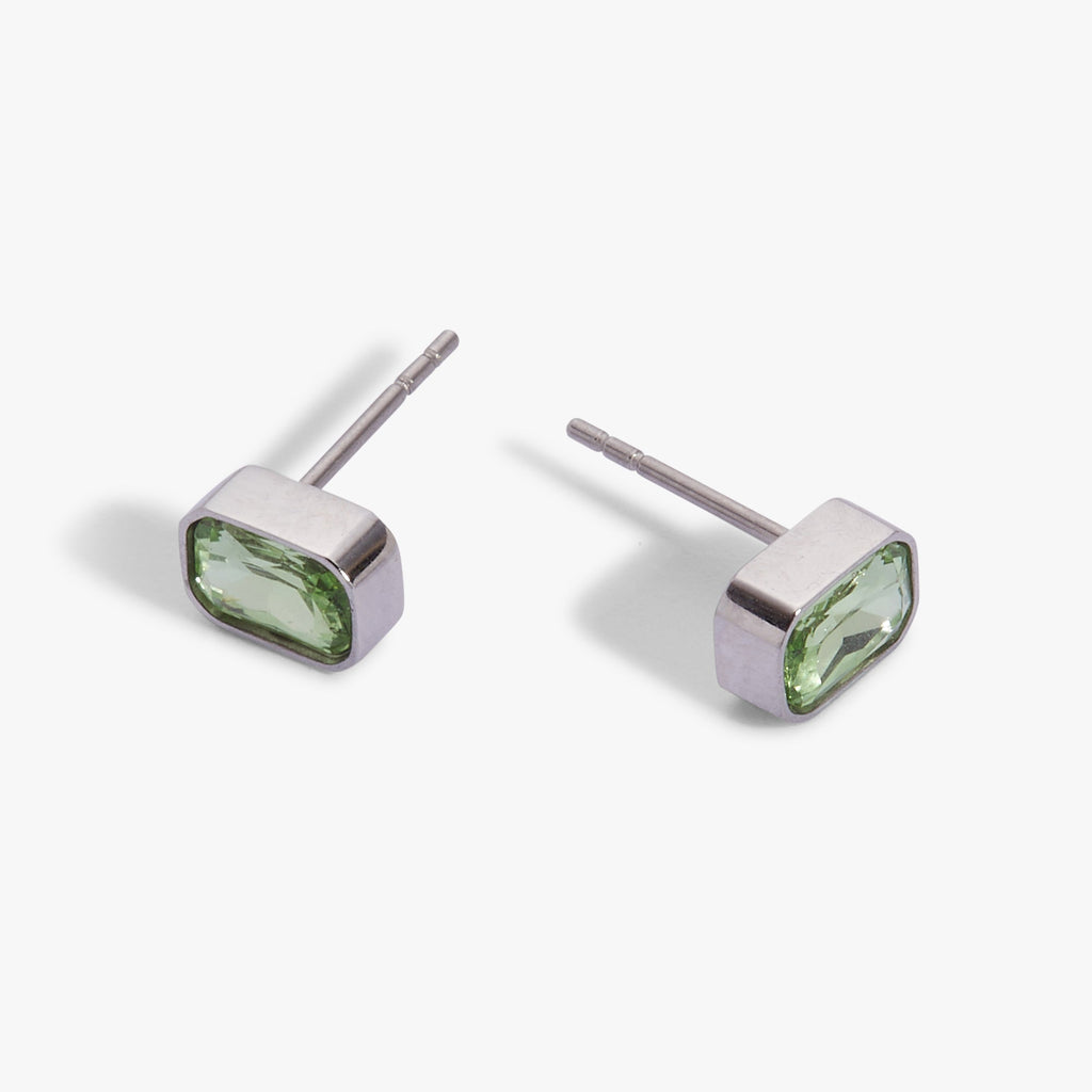 August Emerald - Cut Birthstone Stud Earrings - Destiny's Beautiful World