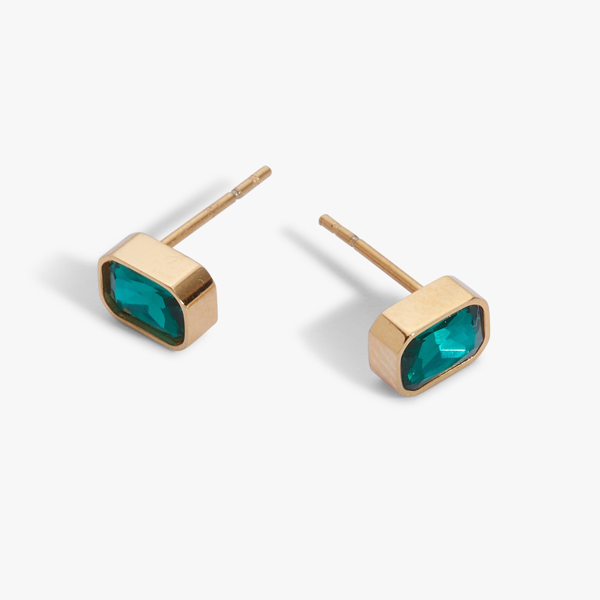 December Emerald - Cut Birthstone Stud Earrings - Destiny's Beautiful World