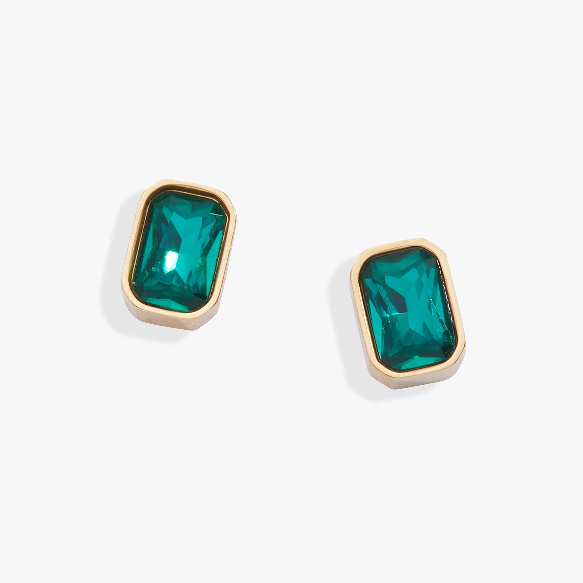 December Emerald - Cut Birthstone Stud Earrings - Destiny's Beautiful World