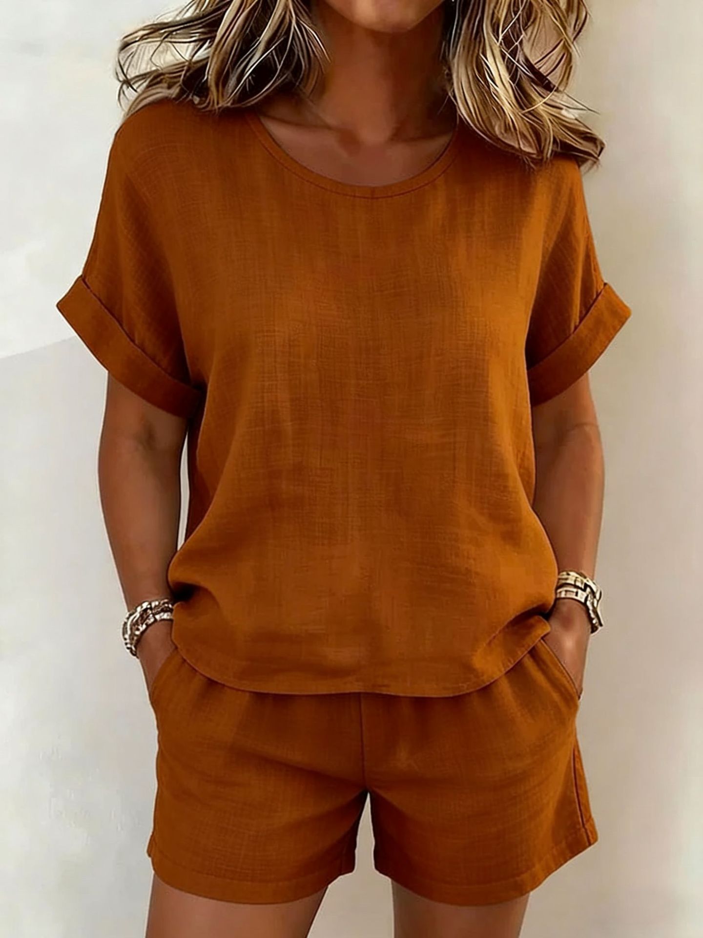 Solid Color Linen Set