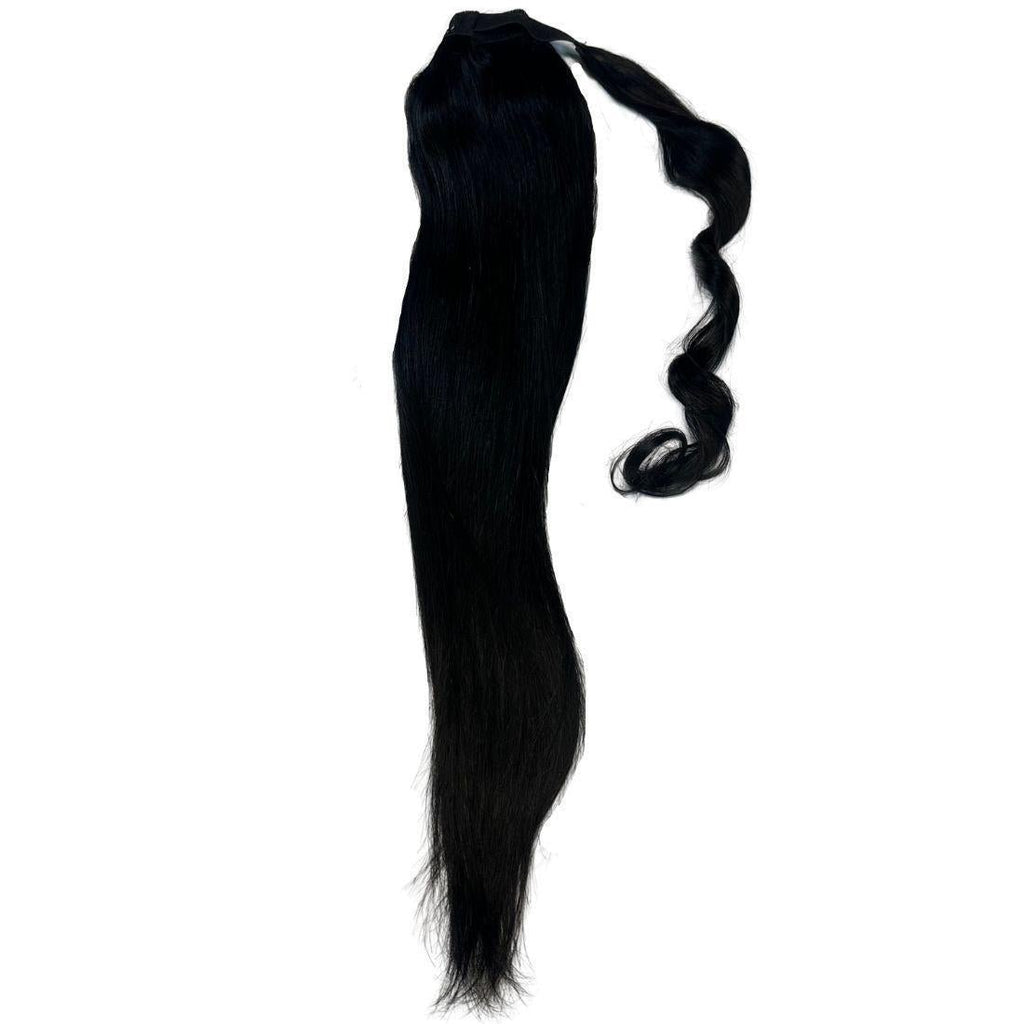 Jet Black 100% Human Hair Ponytail Extension - Destiny's Beautiful World