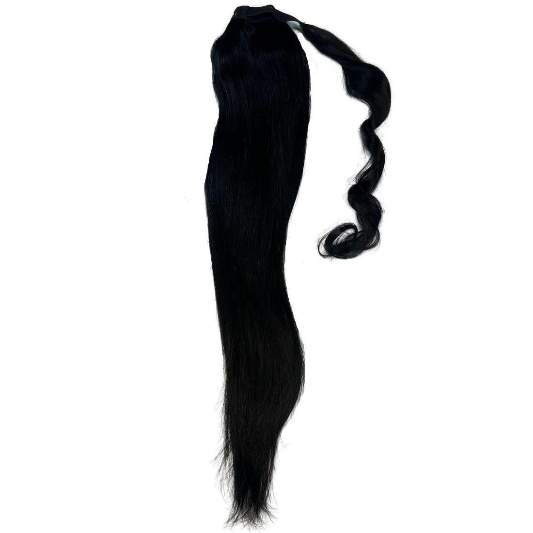 Jet Black 100% Human Hair Ponytail Extension - Destiny's Beautiful World