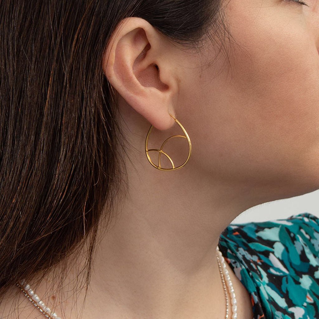 Geometric Gold Hoop Earrings - Destiny's Beautiful World