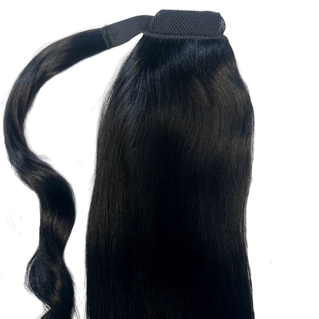 Jet Black 100% Human Hair Ponytail Extension - Destiny's Beautiful World