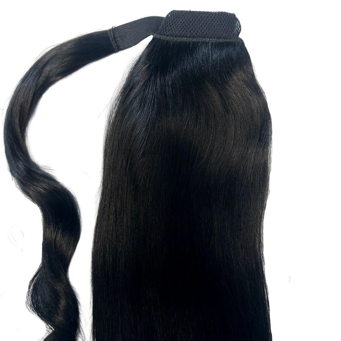 Jet Black 100% Human Hair Ponytail Extension - Destiny's Beautiful World