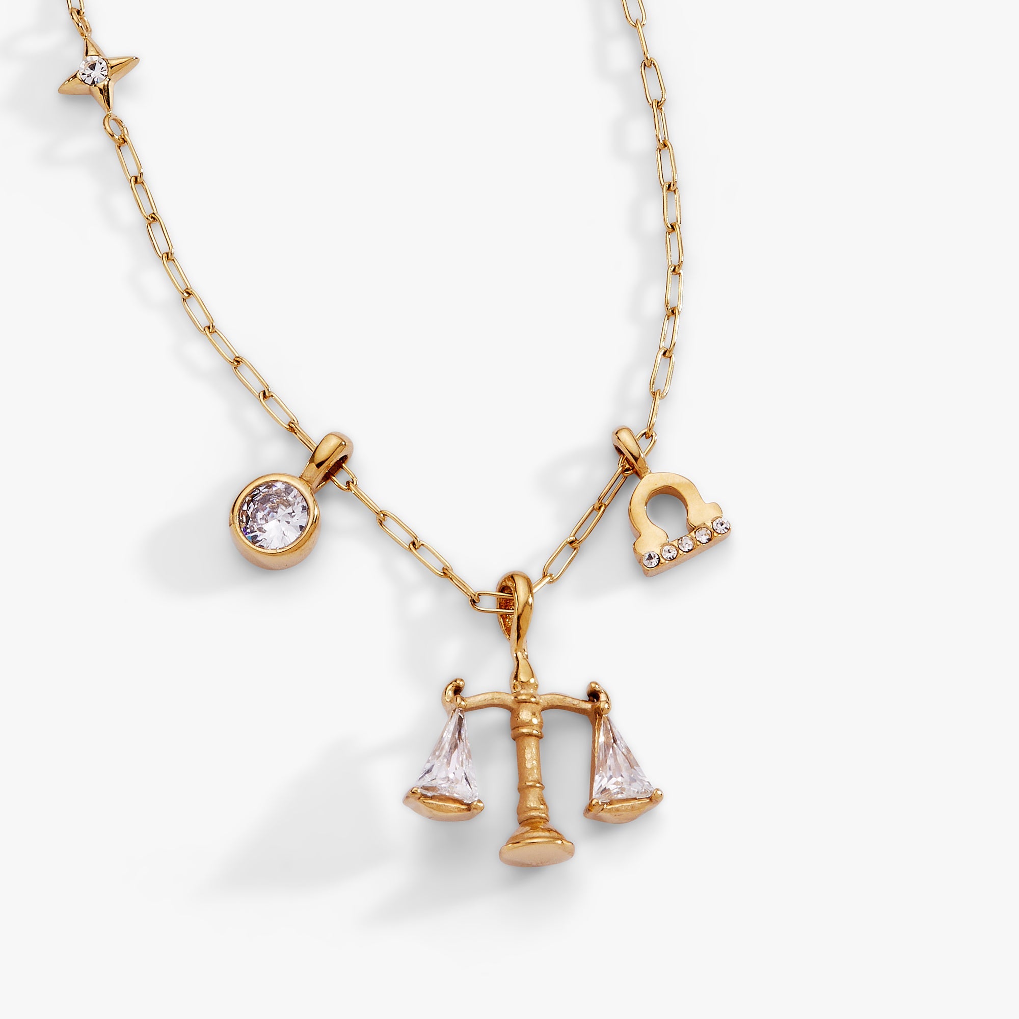 Libra Zodiac Charm Cluster Necklace - Destiny's Beautiful World