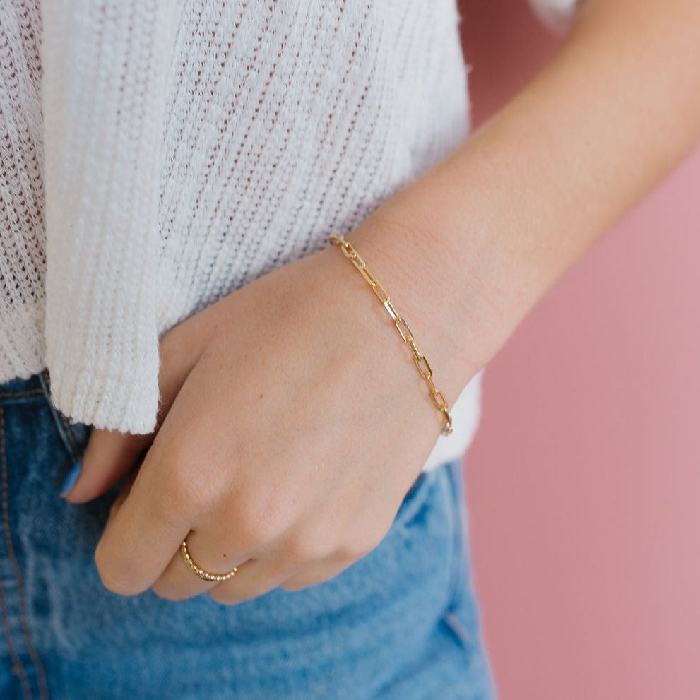 Gold Filled Paperclip Bracelet