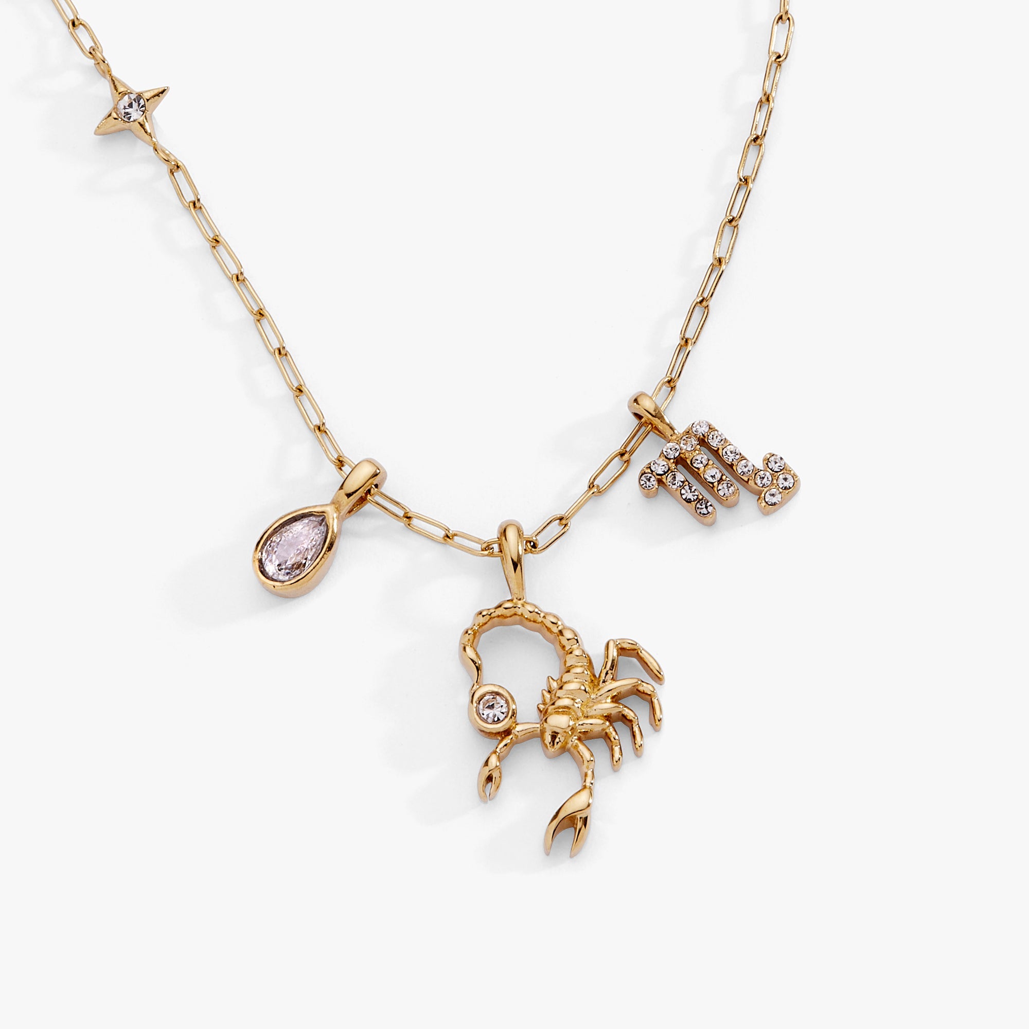 Scorpio Zodiac Charm Cluster Necklace - Destiny's Beautiful World