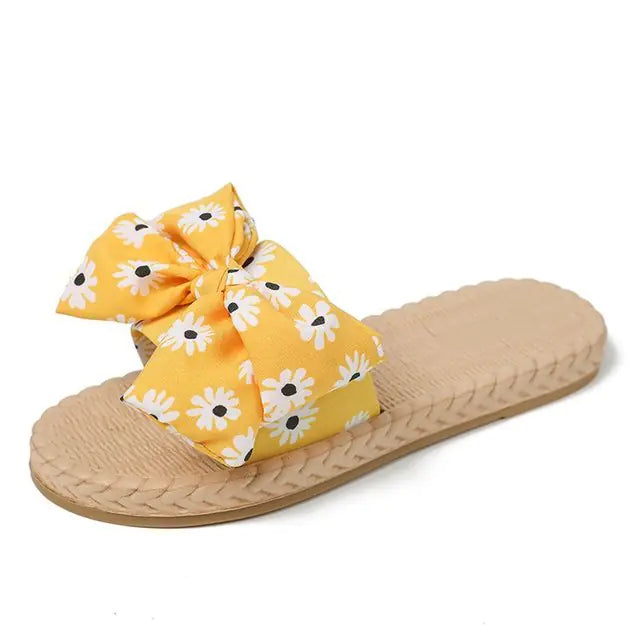 Summer Bow Flat Slip-On Sandals