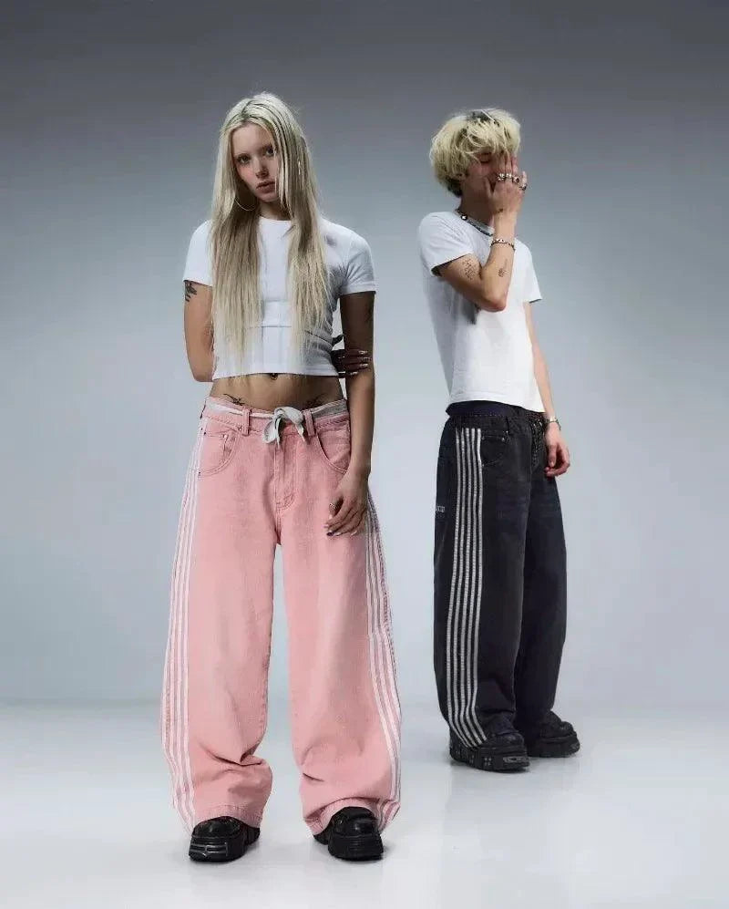 Y2K Baggy Harajuku Vintage Striped Jeans