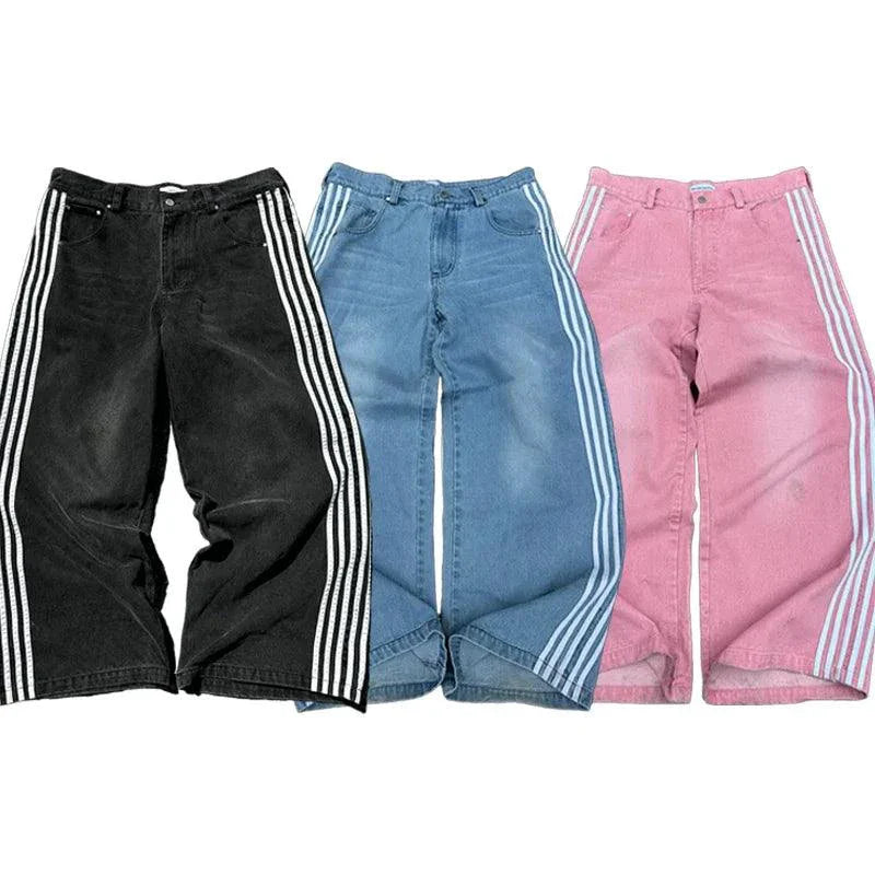 Y2K Baggy Harajuku Vintage Striped Jeans